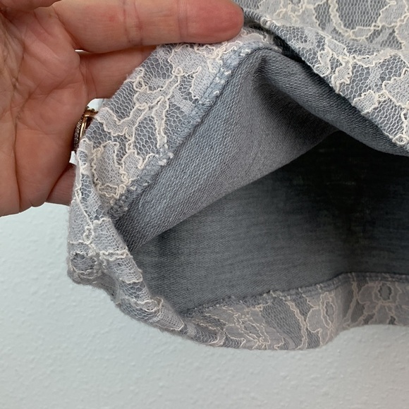 Vintage Brooks Brothers dove gray & lace back zip top elegant professional EUC - Picture 4 of 9